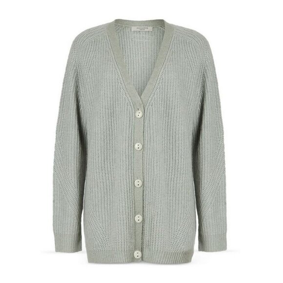 💕ALLSAINTS💕 Leanne Wool & Alpaca Blend Cardigan ~ Green Bay Sage Green XS NWT - Picture 9 of 16